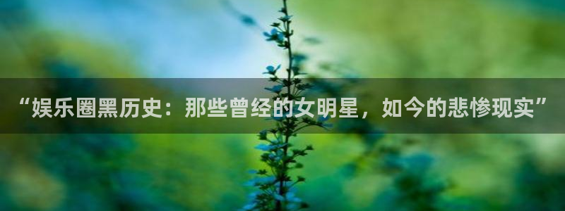 彩神主管：“娱乐圈黑历史：那些曾经的女明星，如今的悲惨现实”